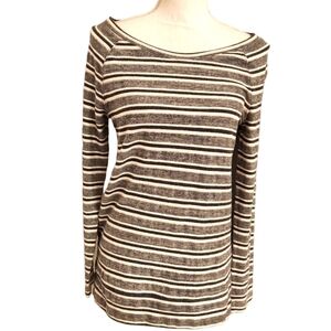 Lou & grey lightweight sweater blue white striped long sleeve boatneck beachy